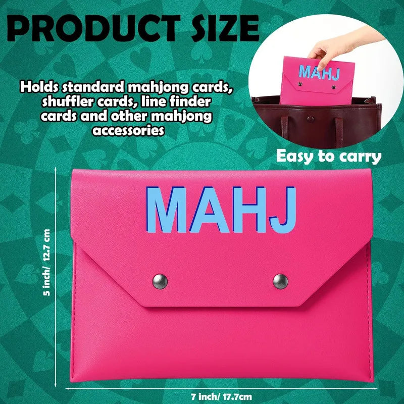 Mahjong Card Holder, PU Leather Protective Case, Expandable, Lightweight, view 5