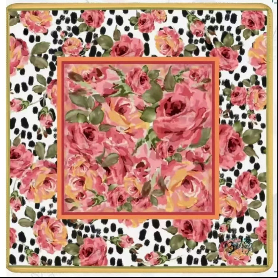 American Mahjong Mat for 4 Players, Foldable Non-Slip Rubber, Leopard Design
