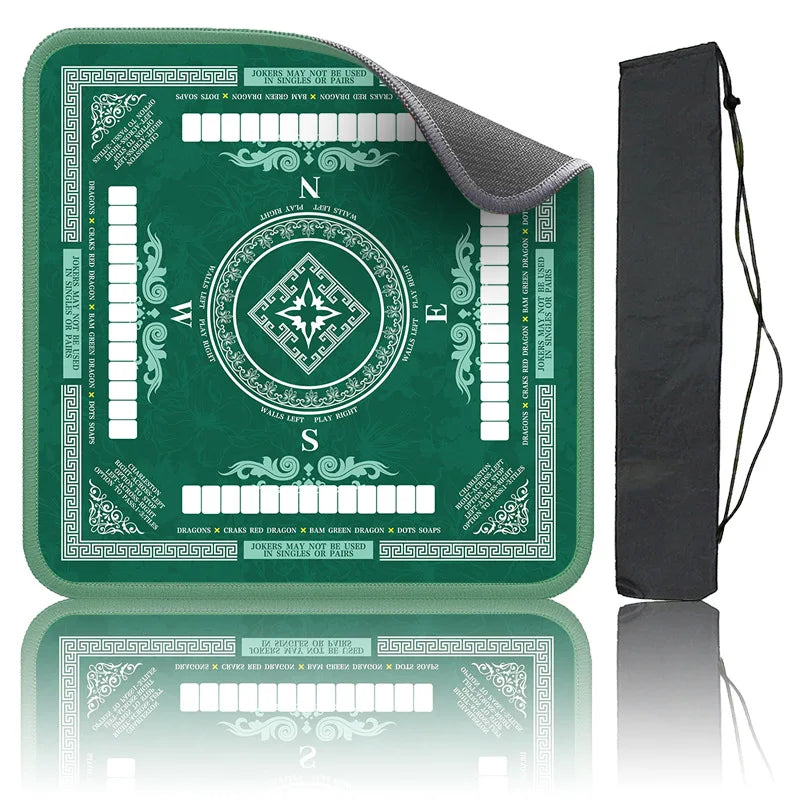 American Mahjong Table Mat with Carrying Bag, Rubber, Non-Slip, Quiet, Non-Staining