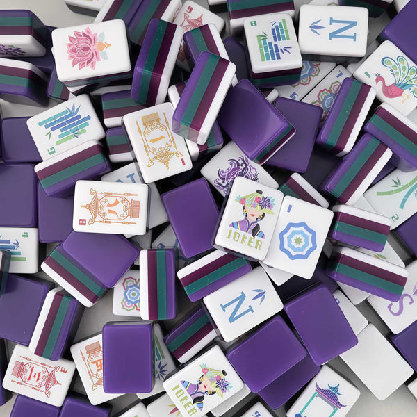 American Mahjong Tile Set, Acrylic Tiles, Purple, for Beginners
