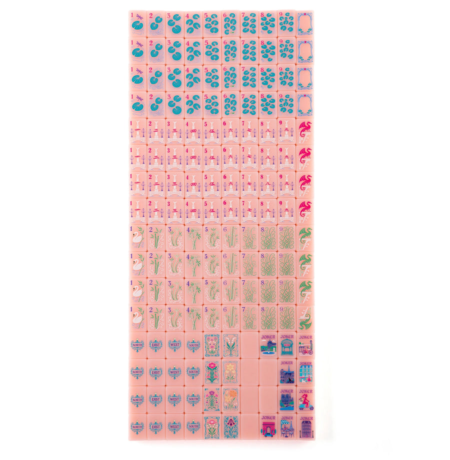 American Mahjong Tiles, 160 Pieces, Single Layer Engraved Acrylic, Soft Pink, view 2