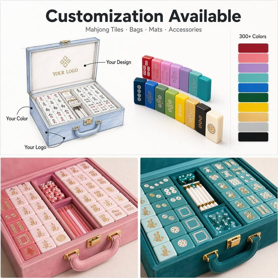 American Mahjong Set, 160 Tiles, 30mm Acrylic, for 4 Players, Sky Blue, view 5