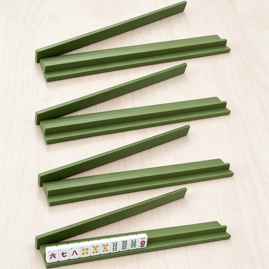 Mahjong Tile Racks and Pushers, Set of 4, 20 Inch Foldable Modern Wood, Portable, view 10
