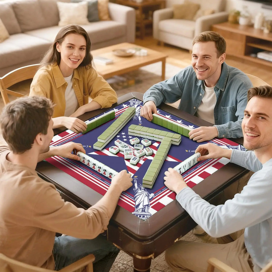 American Mahjong Mat with Rules, Carrying Bag and 3 Dice, Neoprene, Non-Slip, Noise Reducing, view 5