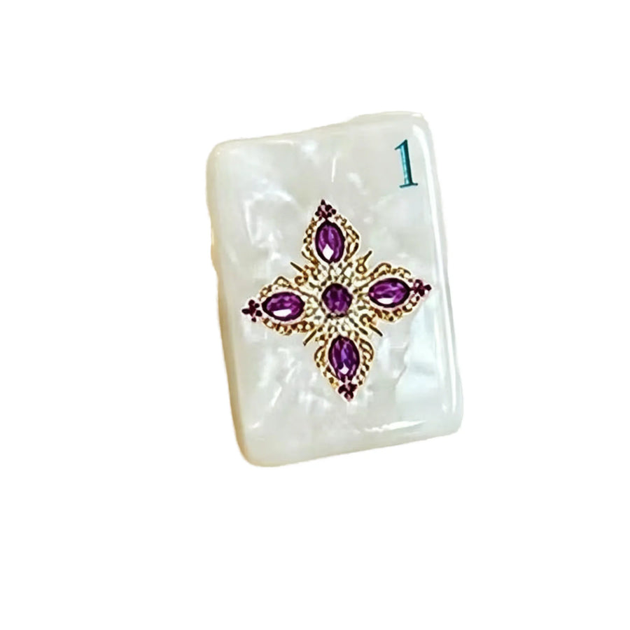 American Mahjong Set, Pearlescent White Shell Acrylic Tiles, Modern Style, for 4 Players, view 2