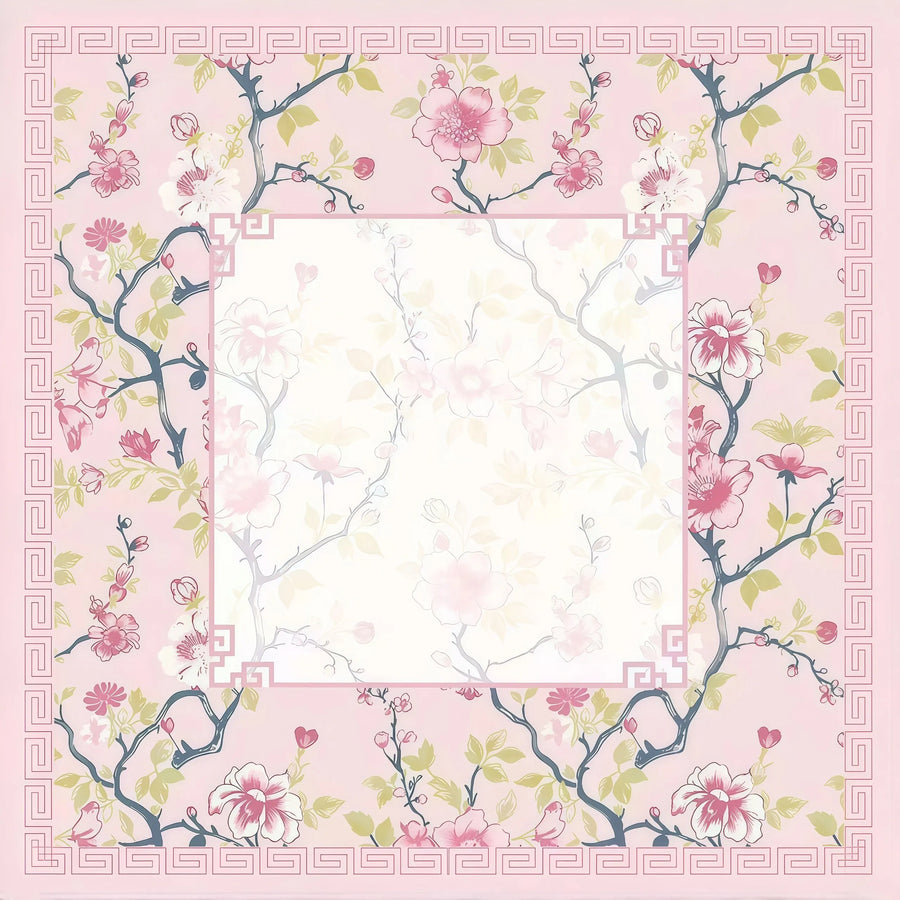 American Mahjong Mat, 33 x 33 Inch Neoprene, Non-Slip, Pink Leopard and Palm Scarf Print