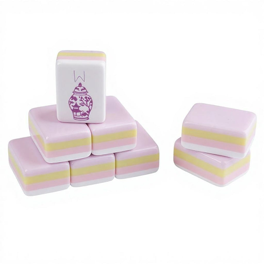 American Mahjong Set, 160 Tiles, 4 Layer Engraved Acrylic, Pink, view 5