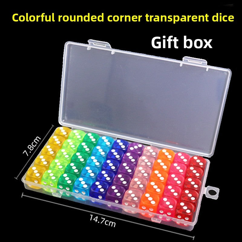 Mahjong Dice, Transparent Multi-Color Crystal Acrylic Square Dice, Boxed, view 3