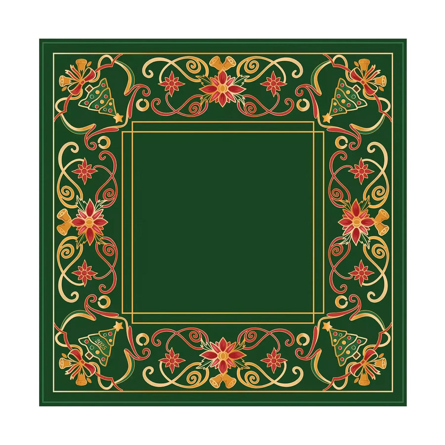 Christmas Mahjong Table Mat, 31.5 x 31.5 Inch (80 cm) Thickened Rubber, Non-Slip, Waterproof, view 2