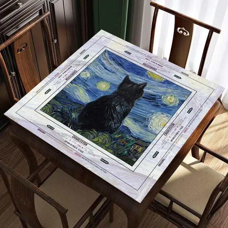 American Mahjong Mat, Thickened Rubber, Non-Slip, Waterproof, Noise Reducing, Stitched Edge, view 6