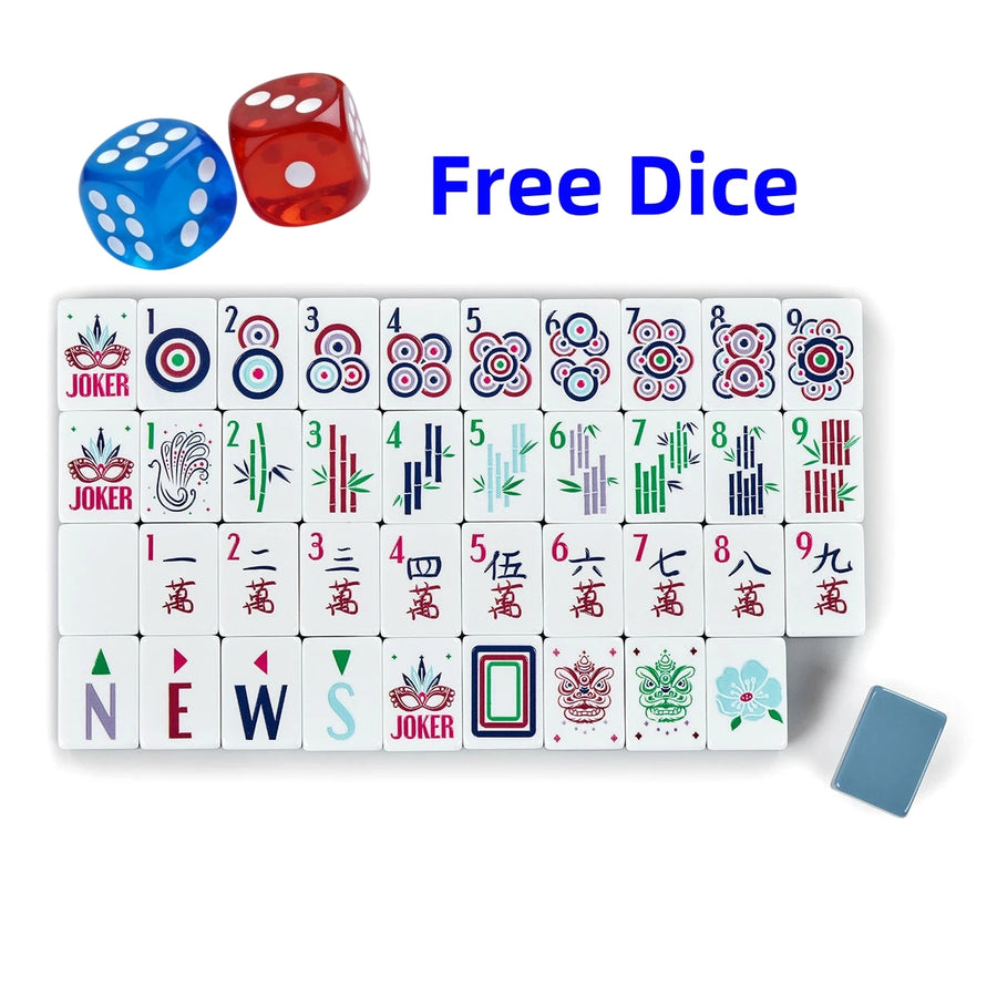 American Mahjong Tiles, 160 Piece Travel Set, 4 Layer Engraved, Portable