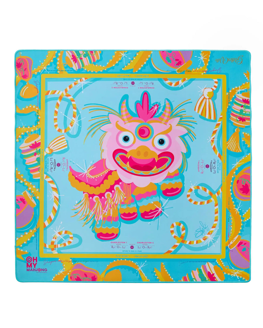 Mahjong Mat for American Mahjong Sets, Neoprene, Rose Floral Pattern