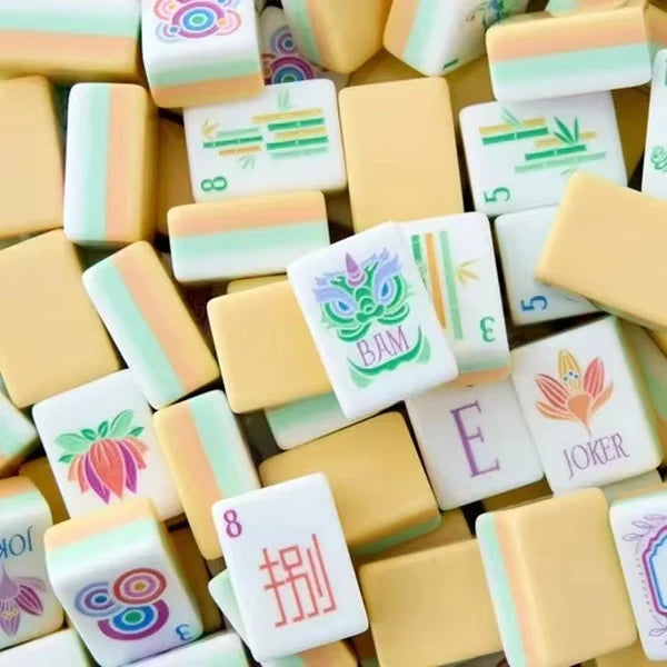 American Mahjong Set, 160 Engraved Acrylic Tiles, Hand Rubbed, Portable