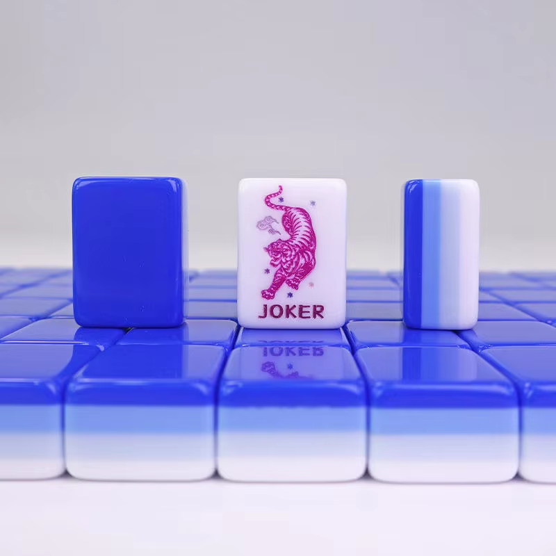 American Mahjong Set, 160 Pieces, Engraved Acrylic Mah Jongg Tiles, Blue, view 3