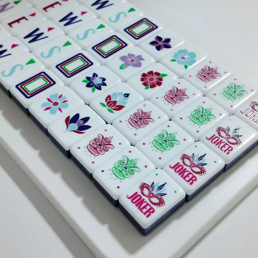 American Mahjong Set, Carved 4 Layer Acrylic Tiles for Indoor Games, view 4