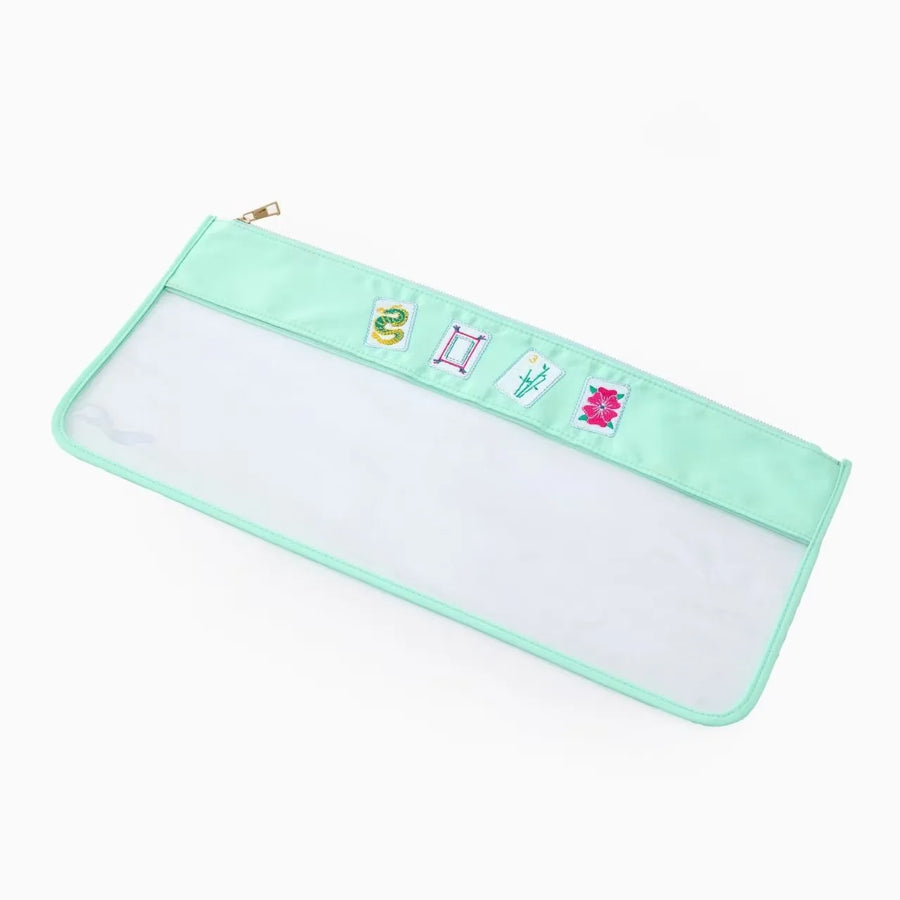 Mahjong Storage Bag with Embroidered Letters, Large Capacity Portable Travel Bag