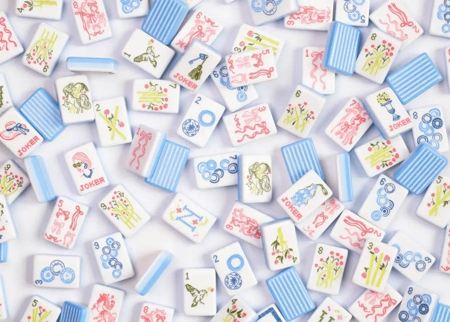 American Mahjong Tiles, Two Layer Acrylic, Pastel Blue, view 3
