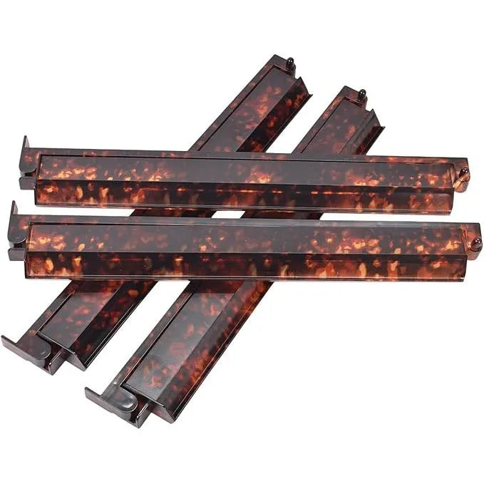 Mahjong 2-in-1 Racks and Pushers, Set of 4, Tortoiseshell Flame Grain Acrylic, Portable