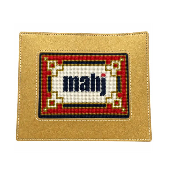 Self-Finishing Needlepoint Mahjong Card Sleeve, PU Leather, Multiple Colors, view 11