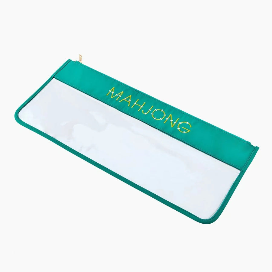 Mahjong Storage Bag with Embroidered Letters, Large Capacity Portable Travel Bag