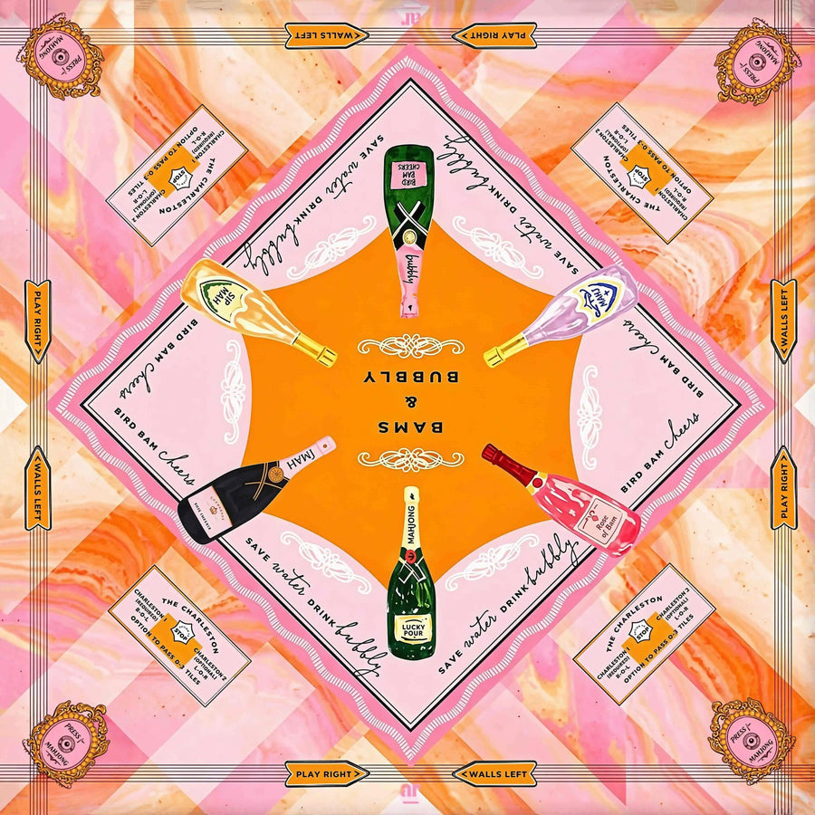 Mahjong Mat for American Mahjong Sets, Neoprene, Rose Floral Pattern