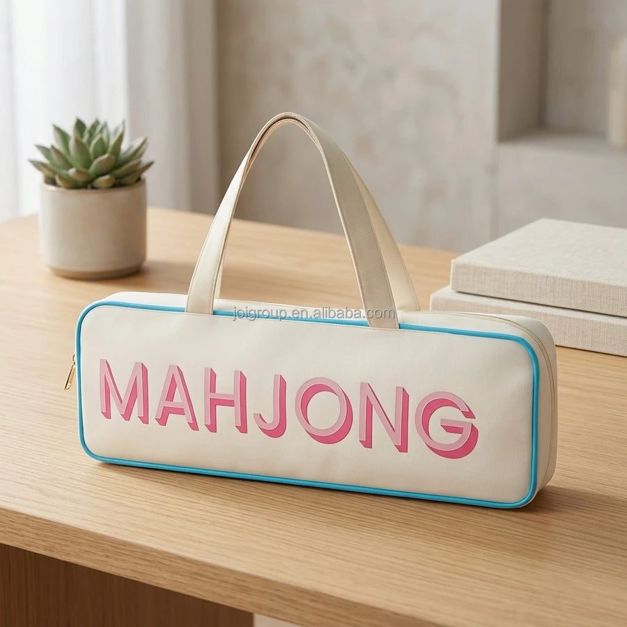 Mahjong Carrying Case with 4 Rack Slots and Mat Holder, Large Capacity Bag, view 2