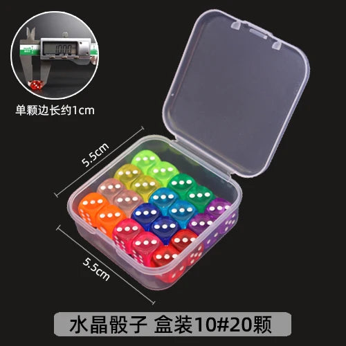 Mahjong Dice, Transparent Multi-Color Crystal Acrylic Square Dice, Boxed, view 7
