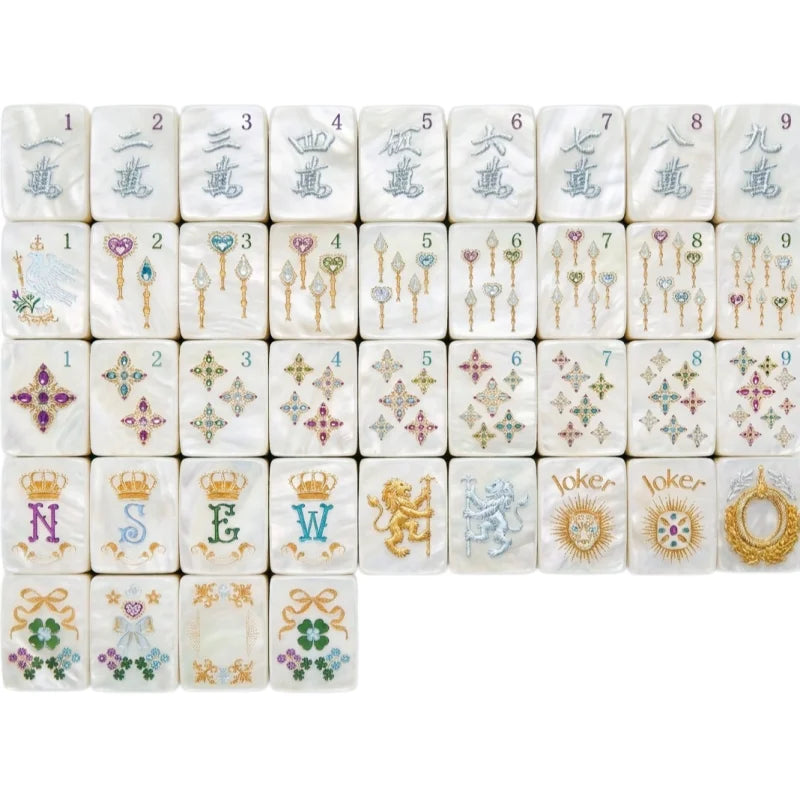 American Mahjong Set, Pearlescent White Shell Acrylic Tiles, Modern Style, for 4 Players, view 8
