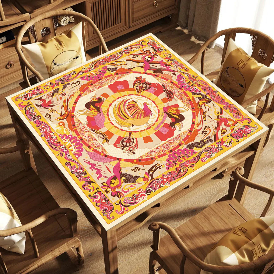 Mahjong Table Mat for 4 Players, Modern Neoprene, Non-Slip, Silent