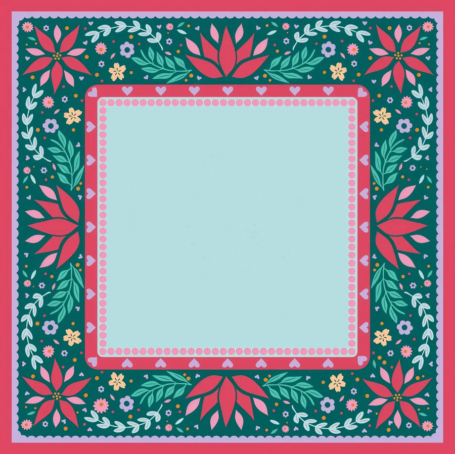 Mahjong Mat for American Mahjong Sets, Neoprene, Rose Floral Pattern