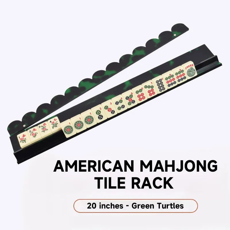 American Mahjong Racks and Pushers for 4 Players, Foldable Portable Tortoiseshell Acrylic, view 4