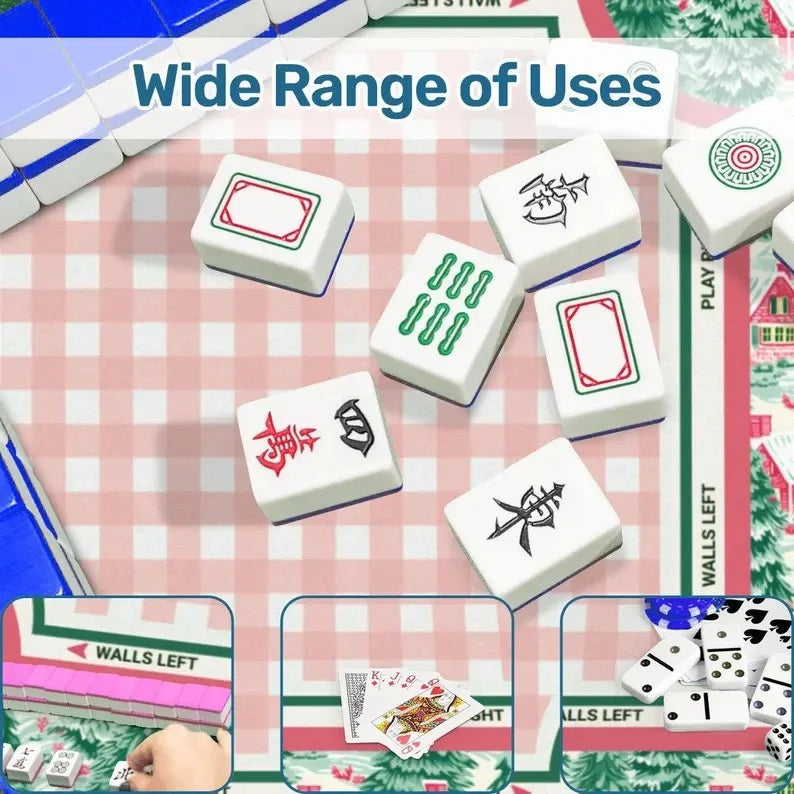 Mahjong Play Mat with Storage Bag, Roll-Up Natural Rubber, Non-Slip, Waterproof, view 3
