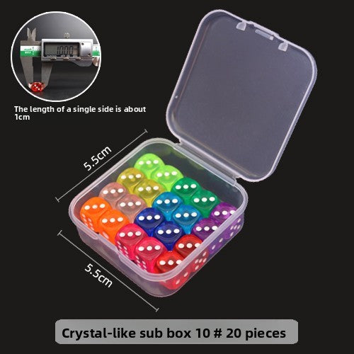 Mahjong Dice, Transparent Multi-Color Crystal Acrylic Square Dice, Boxed, view 6