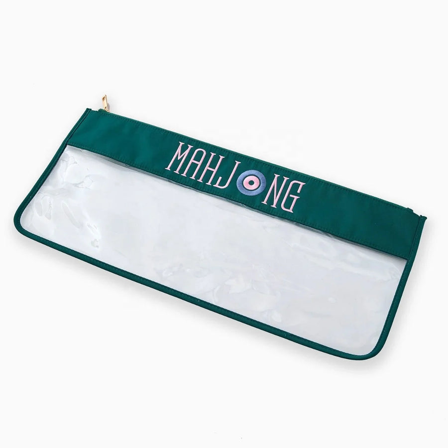 Mahjong Storage Bag with Embroidered Letters, Large Capacity Portable Travel Bag, view 3