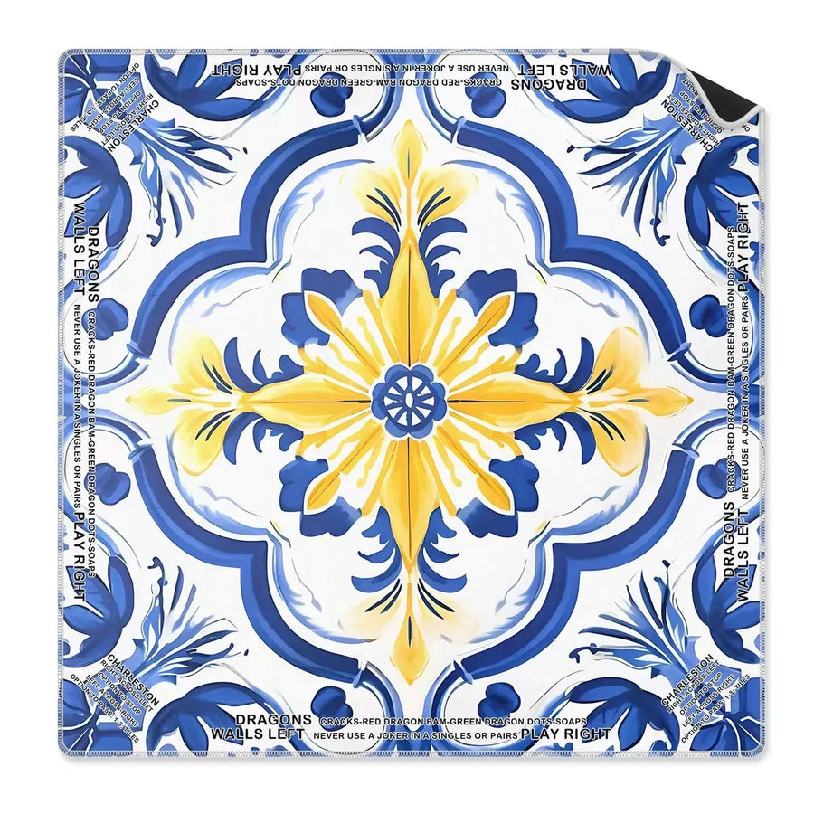 Mahjong Mat, 31.5 x 31.5 Inch (80 cm) Natural Rubber, Non-Slip, Noise Reducing, Preppy Style