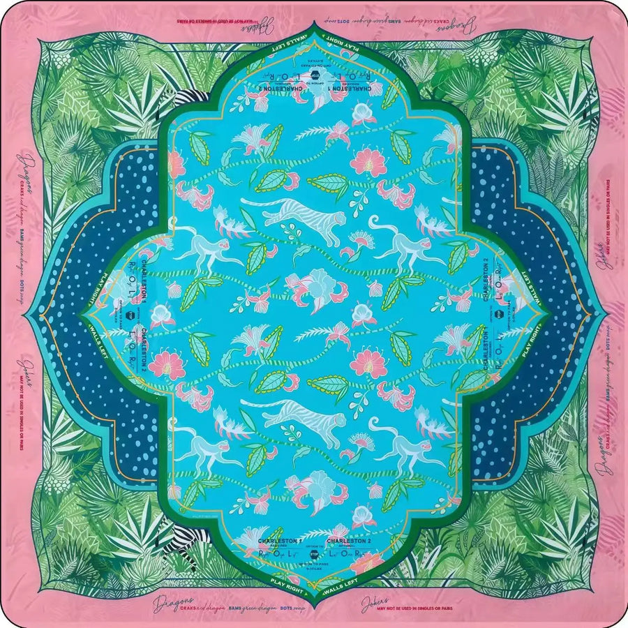 American Mahjong Mat for 4 Players, Foldable Non-Slip Rubber, Leopard Design, view 11