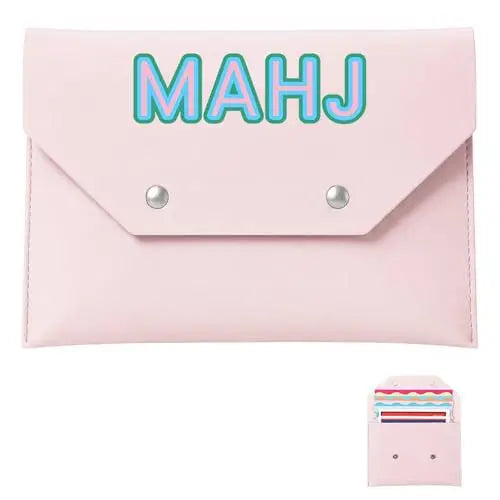 Mahjong Card Holder, PU Leather Rule Card Case with Magnetic Closure, Portable Protective Pouch