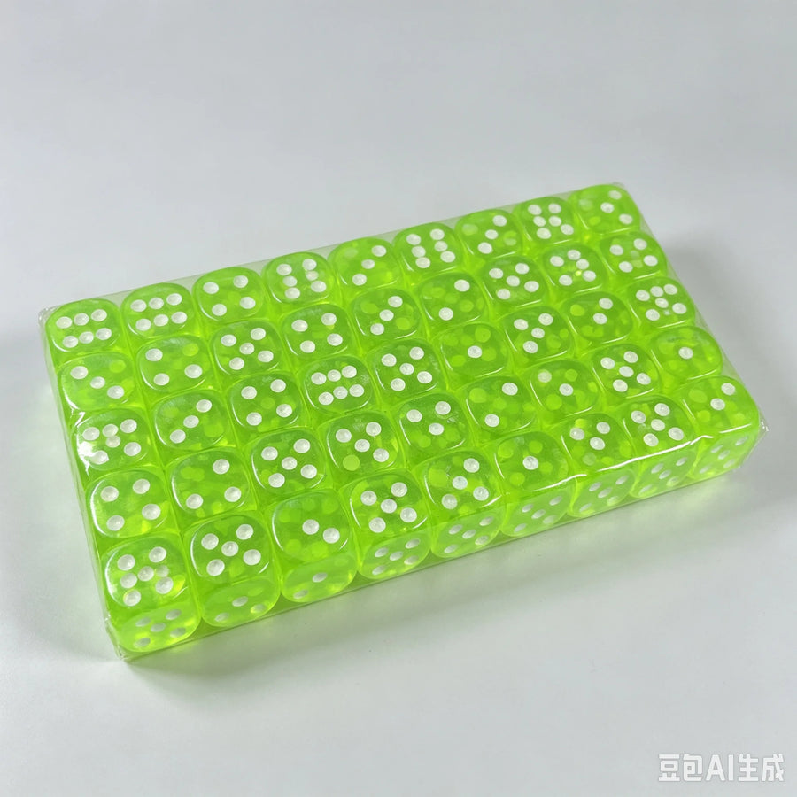 Mahjong Dice, 16mm, 100 Pieces per Set, Multiple Colors for Board Games
