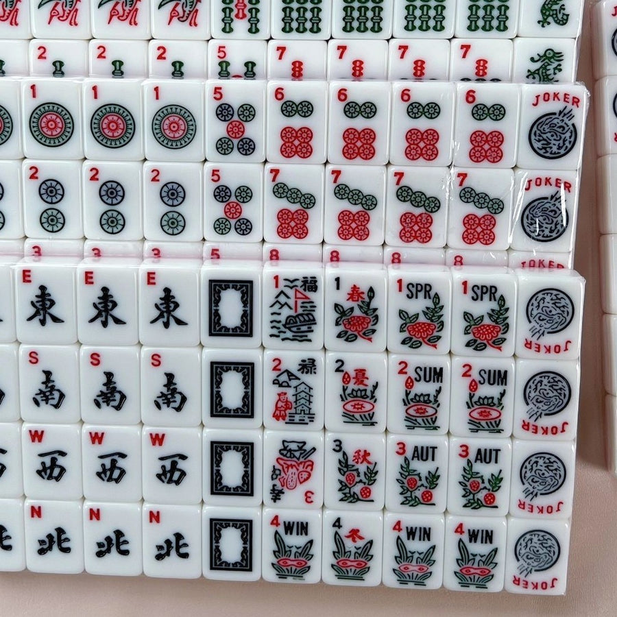American Mahjong Set, 166 Pieces, 30mm Melamine Tiles for Family Games