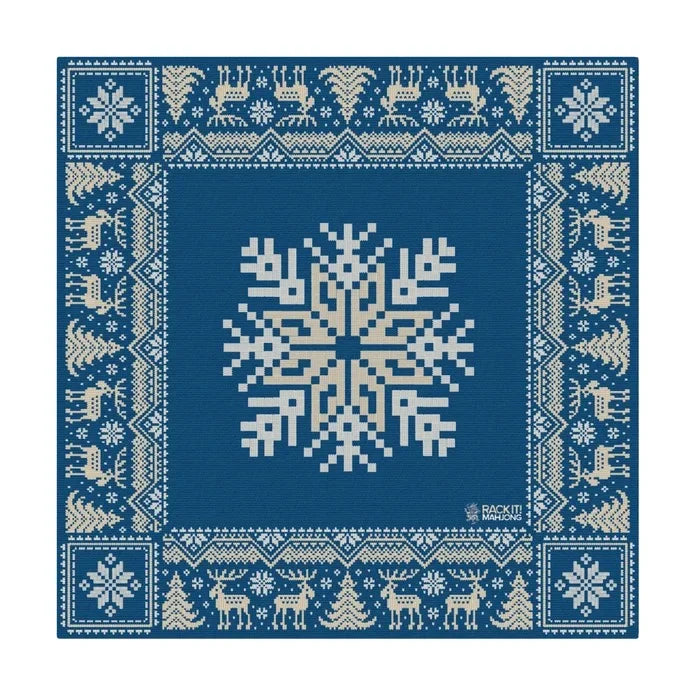 Christmas Mahjong Table Mat, 31.5 x 31.5 Inch (80 cm) Thickened Rubber, Non-Slip, Waterproof, view 4