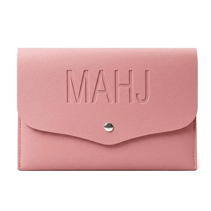 American Mahjong Card and Dice Organizer Case, PU Leather Accessory Pouch, view 9