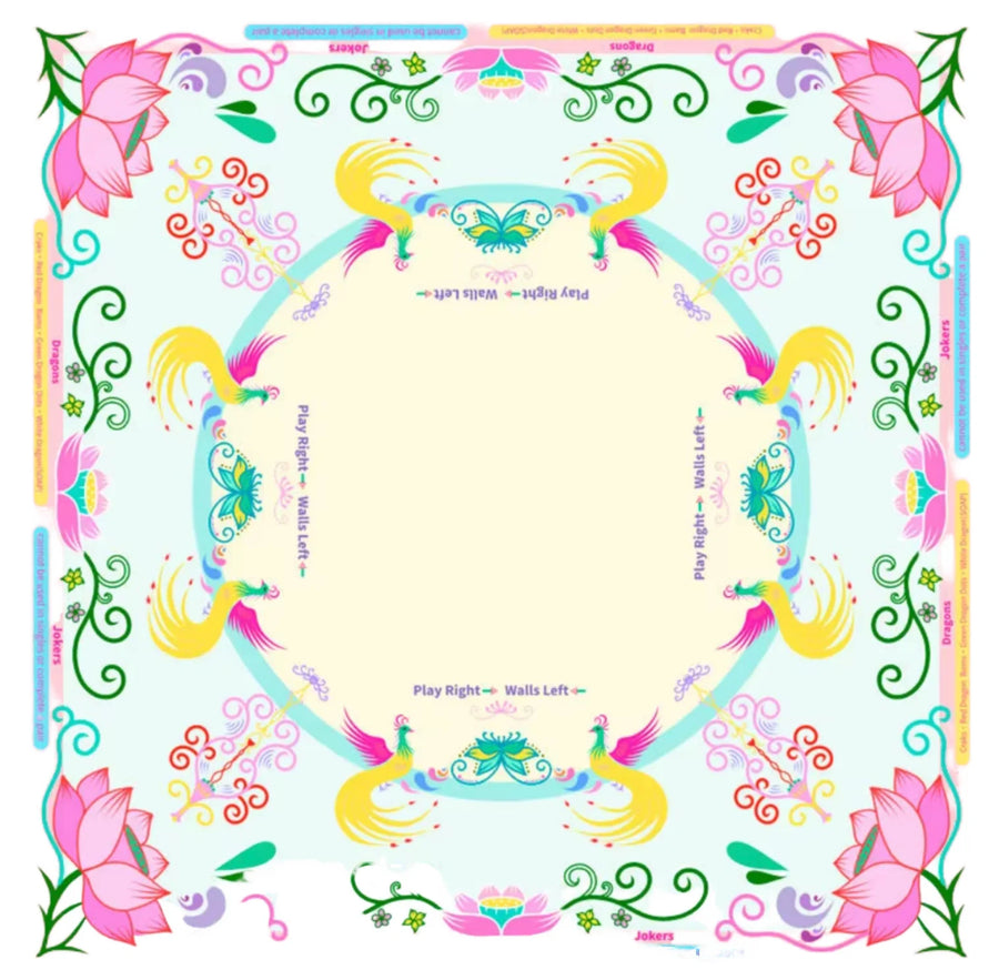Mahjong Mat, 31.5 x 31.5 Inch (80 cm) Neoprene, Non-Slip, Waterproof, Tropical Leopard Print