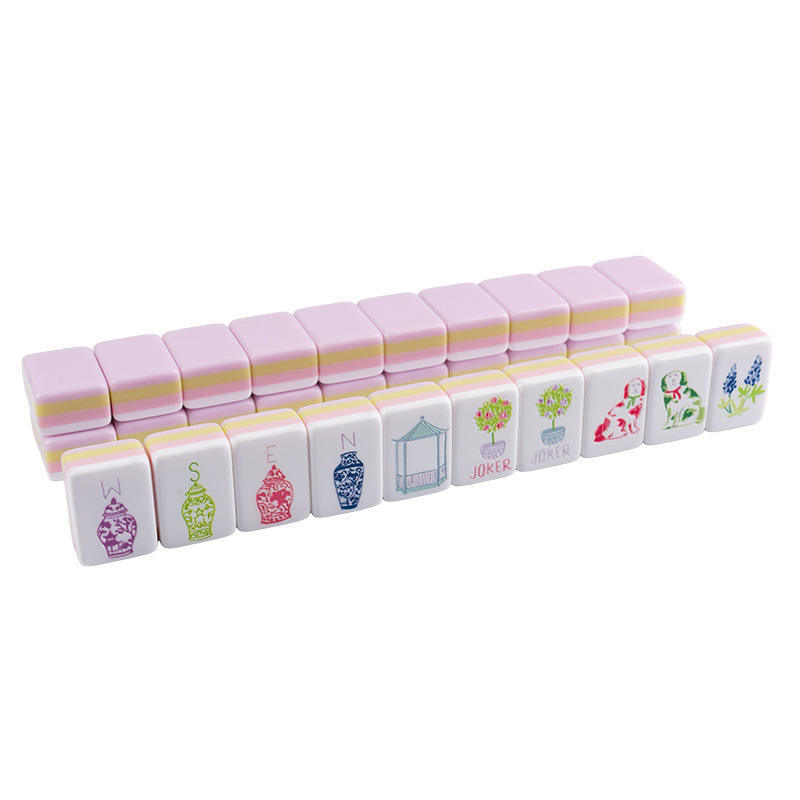 American Mahjong Set, 160 Tiles, 4 Layer Engraved Acrylic, Pink, view 6