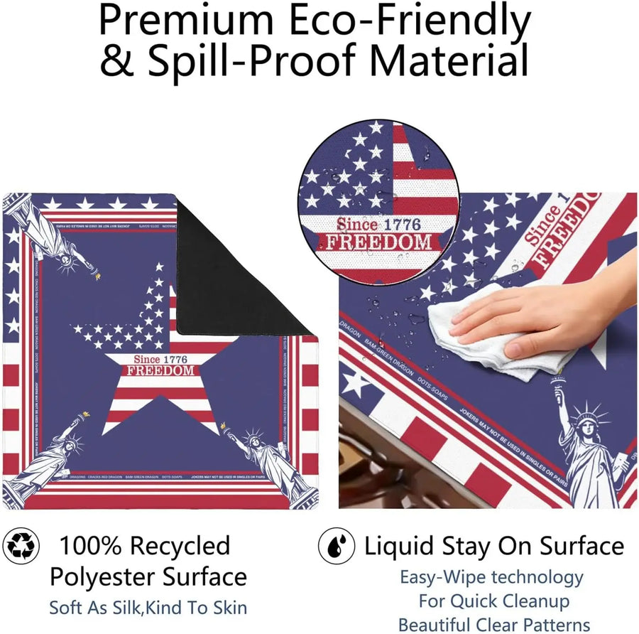 American Mahjong Mat with Rules, Carrying Bag and 3 Dice, Neoprene, Non-Slip, Noise Reducing, view 4
