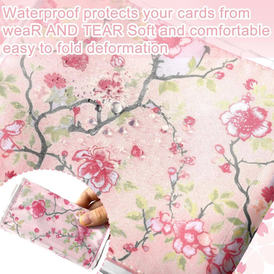 Mahjong Card Holder, Large Size, Chinese Style Floral Printed Fabric with Plastic Protective Case, view 5