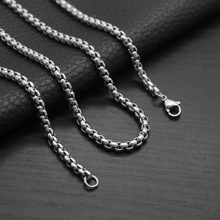 Mahjong Pendant Necklace, 316L Stainless Steel, Chinese Style, Hip Hop