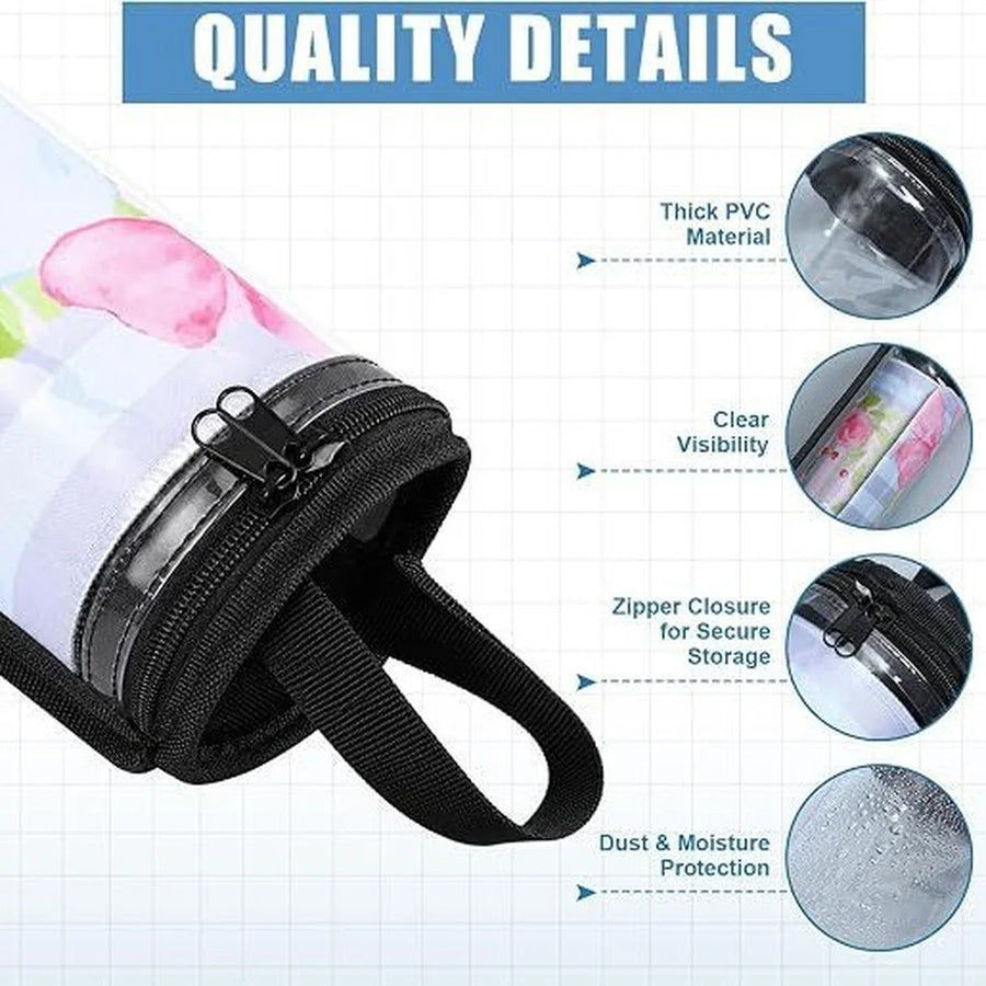 Mahjong Mat Carrying Case, Clear PVC with Zipper, Handle and Hanging Loop, Foldable, view 3