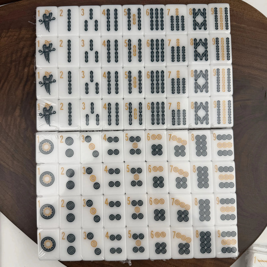 American Mahjong Set, 160 Acrylic Tiles with Portable Storage Bag, Black Gold, view 6