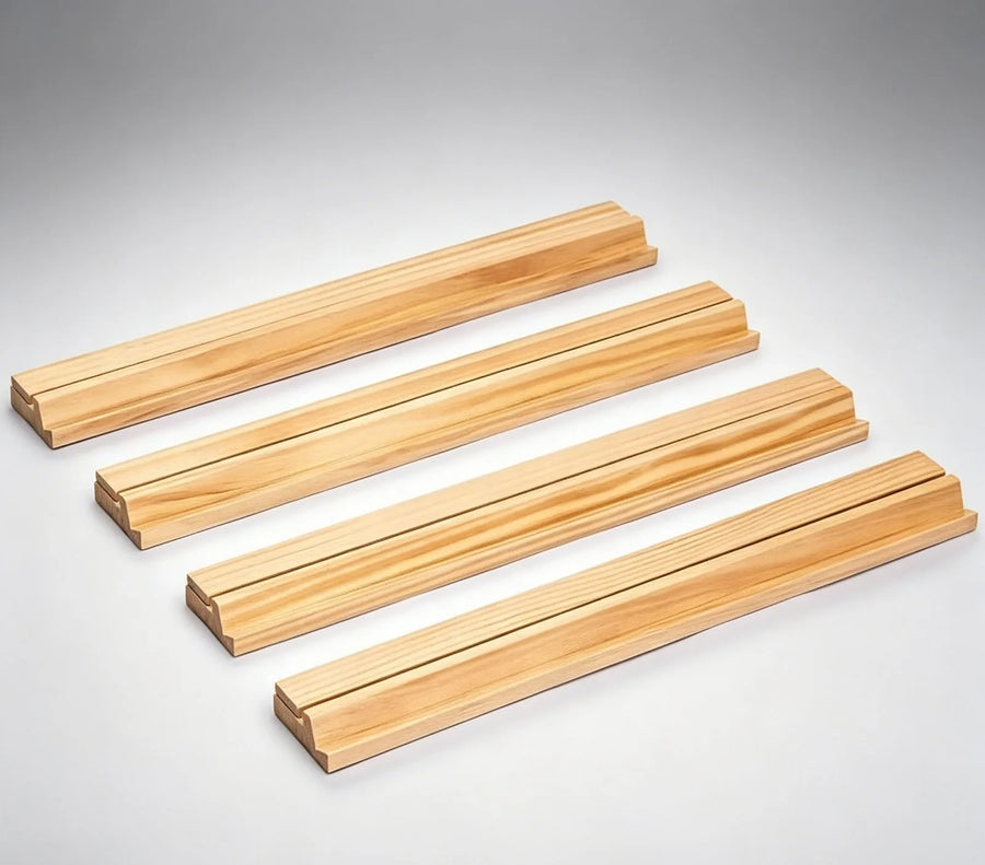 Mahjong Racks with Magnetic Pushers, Set of 4, Wood Tile Display Racks, Portable, view 2