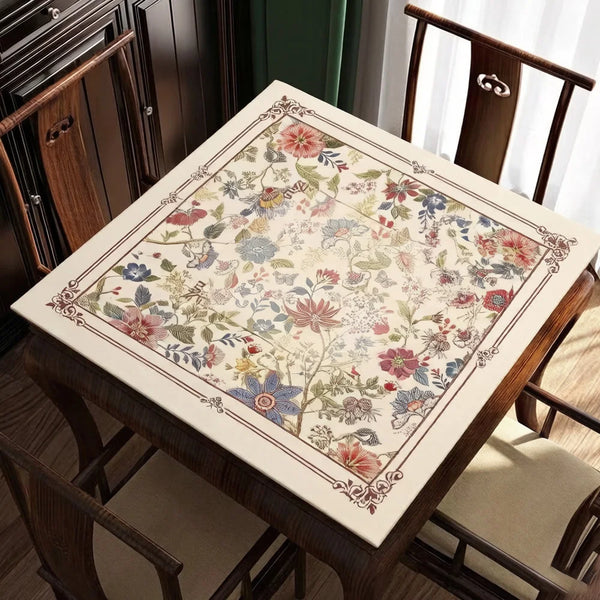 Mahjong Table Mat, Washable Rubber, Non-Slip, Quiet, Locked Edges